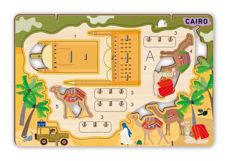 Avenir - Let’s Travel Together 3D Cityscape Puzzle – Cairo Wooden DIY Model Kit | Build Famous Landmarks with Illustrated Guide | Educational Travel Gift for Kids & Adults - Image 3