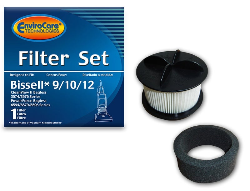 EnviroCare Replacement Vacuum Cleaner Filter Set Designed to Fit Bissell PowerForce Bagless Cleanview II Uprights Style 91012