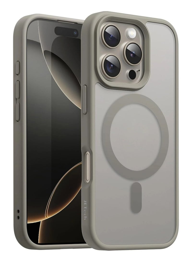 Denx Magnetic Case for iPhone 16 Pro  Matte Hard Back Cover with Grade Protection | Grey - Image 1