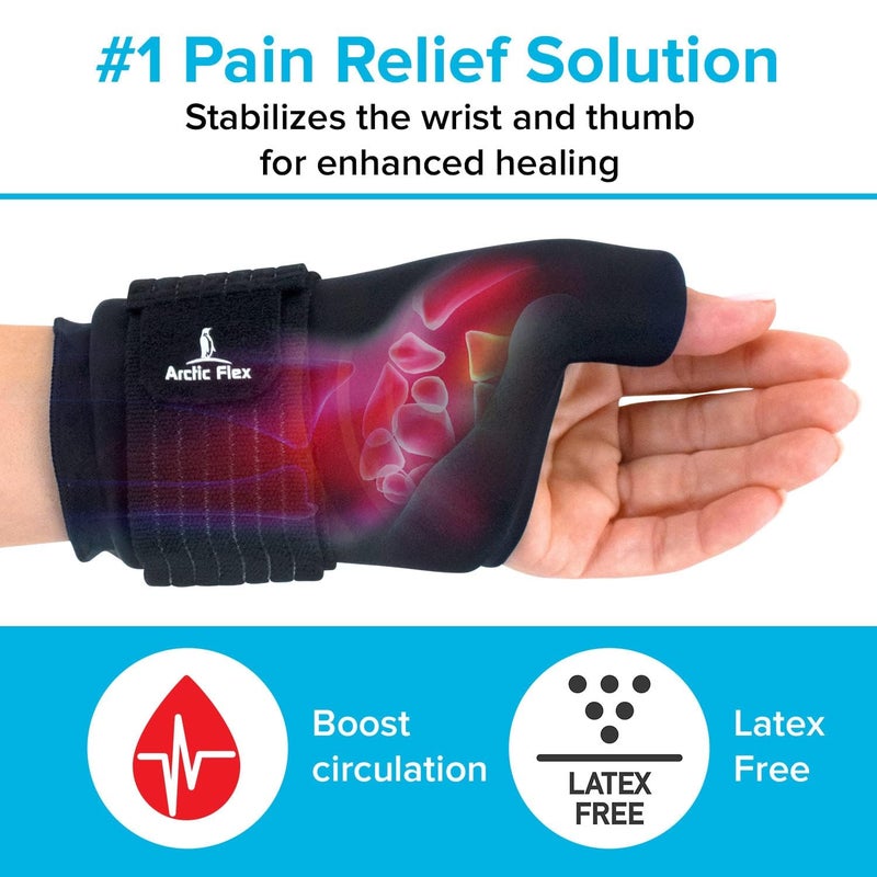 Arctic Flex Wrist Ice Pack Wrap  Extra Strength Hot  Cold Therapy  Reusable Hand  Thumb Freeze Sleeve  FSAHSA Approved for Arthritis Carpal Tunnel Surgery  Pain Relief Fits Left  Right - Image 4
