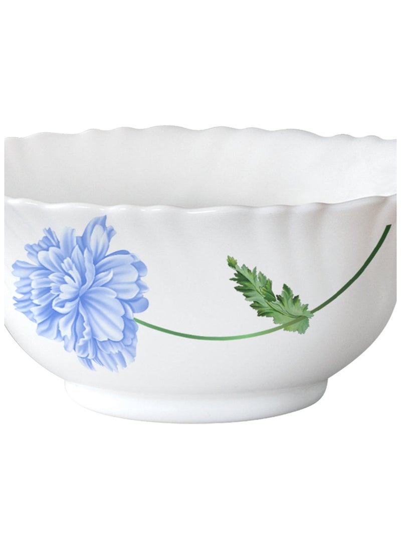 بريتيش شيف طقم عشاء أوبال وير مكون من 10 قطع | آمن للاستخدام في الميكروويف وغسالة الأطباق | طقم عشاء بلو ميست مكون من 4 قطع من أطباق العشاء، وطبق جانبي مكون من قطعتين، ووعاء حساء مكون من قطعتين، وملعقتين - أبيض - Image 5