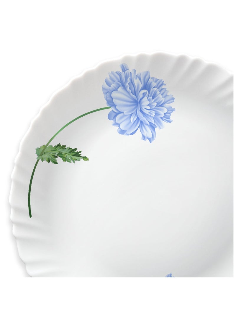 بريتيش شيف طقم عشاء أوبال وير مكون من 10 قطع | آمن للاستخدام في الميكروويف وغسالة الأطباق | طقم عشاء بلو ميست مكون من 4 قطع من أطباق العشاء، وطبق جانبي مكون من قطعتين، ووعاء حساء مكون من قطعتين، وملعقتين - أبيض - Image 2