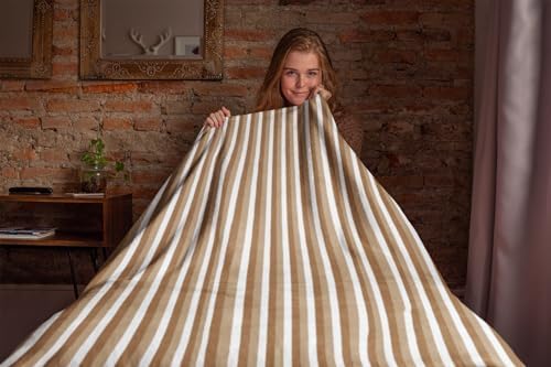 Status Contract All Season Multipurpose Polar Fleece/Summer AC Blanket/Single Bed Blanket/Light Weight Blanket (Brown) - Image 3