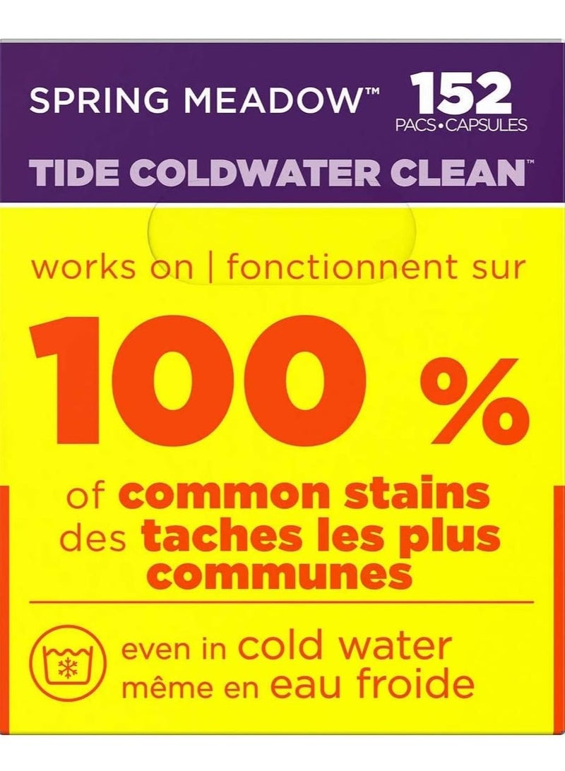 Tide 152 PODS Liquid Laundry Detergent Pacs, Tide Spring Meadow 3-in-1 cold water clean, For Baby Sensitive Skin | 152-count | For All Automatic Machine - Image 5