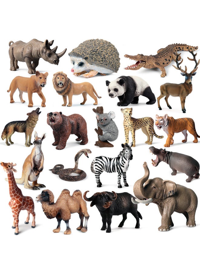 Simulation Animal Model Giraffe Elephant Rhino Brown Bear Tiger Lion Leopard Hippo Solid Cognitive Toy Ornaments-Color:JZ (new) Elephant - Image 3