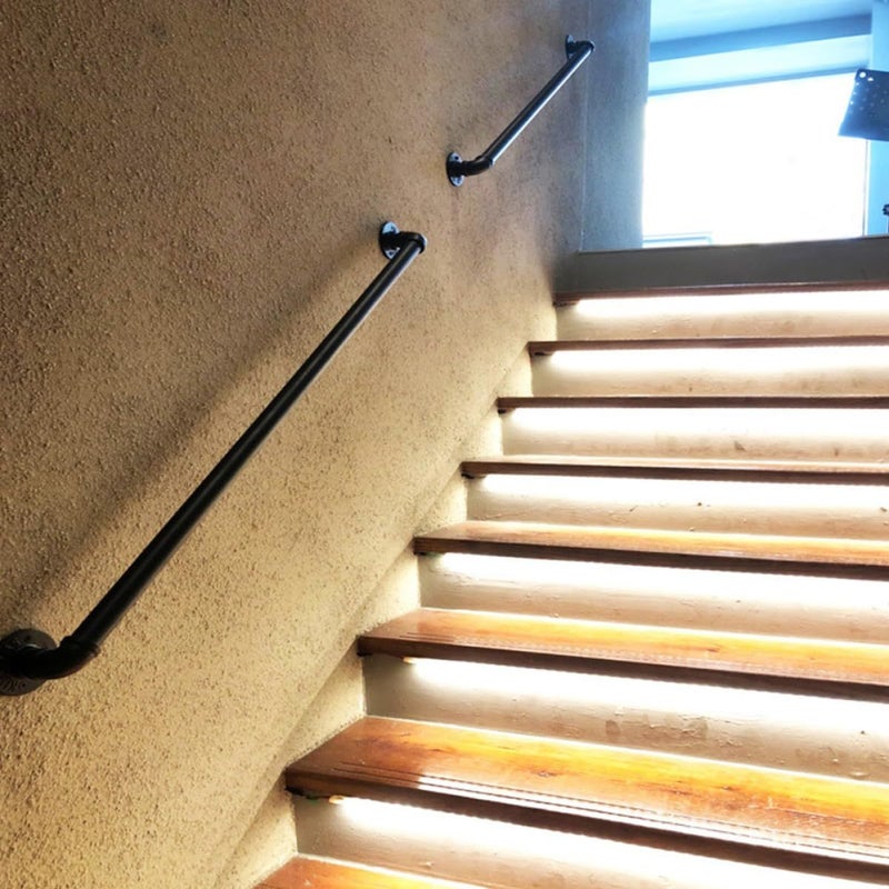 درابزين درج مثبت على الحائط من الأنابيب المعدنية للخطوات الداخلية والخارجية بطول 30 سم - Image 5