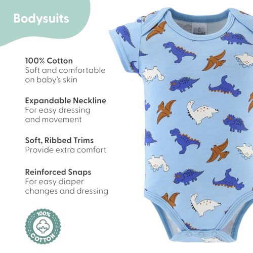 The Peanut Shell The Peanutshell Baby Layette Gift Set for Boys 16 Piece New Born Boy Gift Set Baby Clothes Newborn Essentials Must Haves Newborn Clothes 03 Months Blue Dino - Image 3