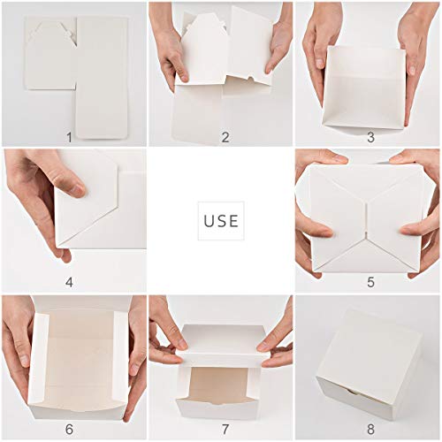 MESHA 4x4x4'' White Gift Boxes 50 PC Bulk Small Gift Box with Lids, Kraft Paper Boxes for Presents, White Bridesmaid Proposal Box for Packaging - Image 3