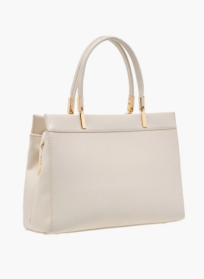 Le Confort Monogram Embossed Tote Bag with Detachable Strap and Zip Closure