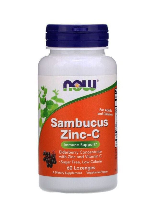now Sambucus Zinc vitamin C 60 Lozenges - Image 1