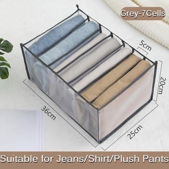Aqify 7 Grid Transparent Closet Clothes Organizer Home Kitchen Grids Foldable Partition Drawer for Wardrobe Closet Undergarments Holder Multi Pockets Storage Organizer Collapsible Compartment 4 - Image 5
