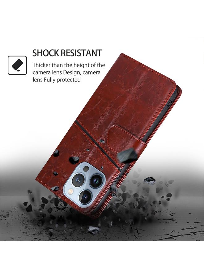 S-TOP Case For Realme 12 5G Geometric Stitching Leather Phone Case - Image 3