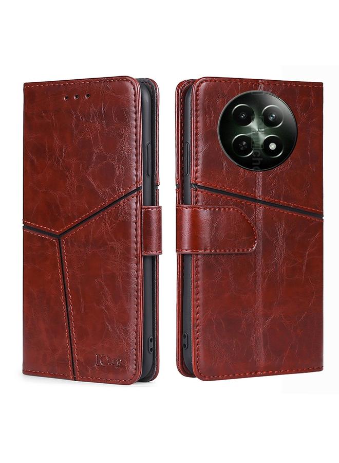 S-TOP Case For Realme 12 5G Geometric Stitching Leather Phone Case - Image 1