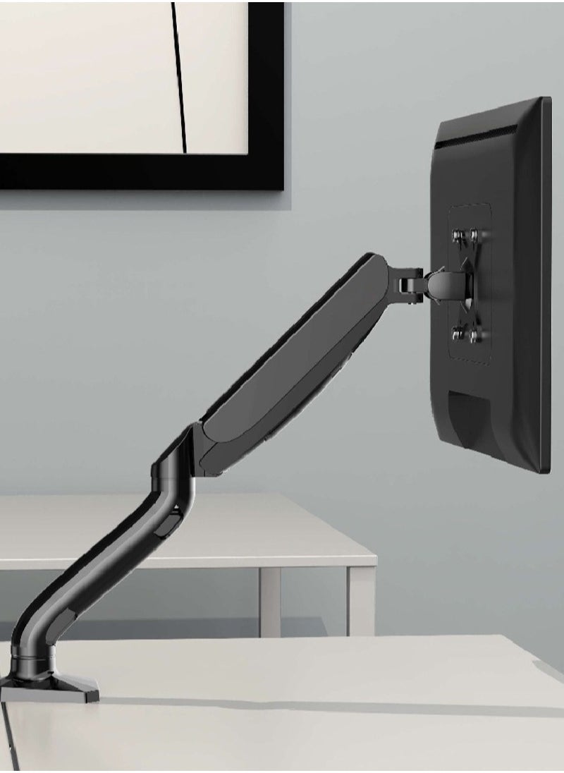 FlashHawk - Full Motion Single Monitor Arm Mount Tilt Swivel for 17 to 27 inch Screens with Desk C-clamp - Image 1