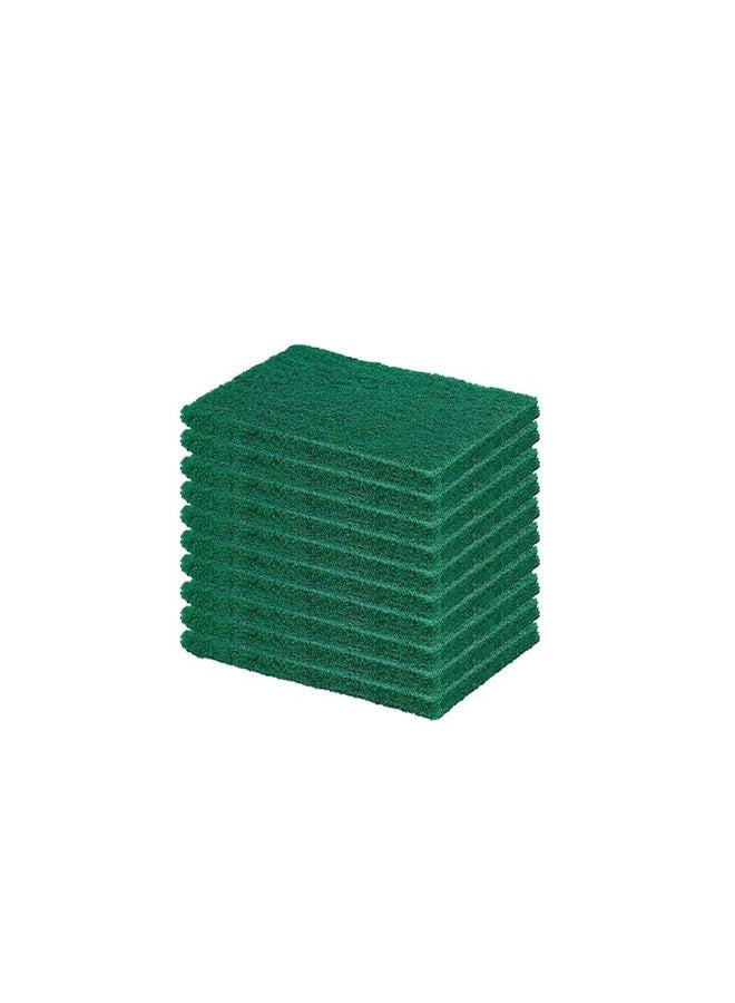 VG CRAFT Heavy Duty Super Jumbo Nylon Green Scrub Brite Pad - Pack of 10 Multipurpose Long Lasting Stain Removal Scratch Proof Kitchen Utensil Scrubber for Dishwashing Bathroom Toilet - Image 1
