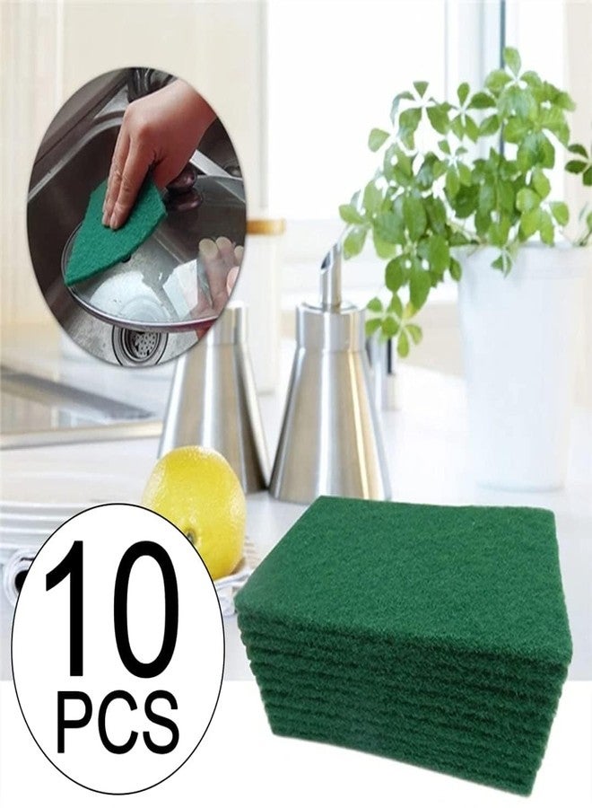 VG CRAFT Heavy Duty Super Jumbo Nylon Green Scrub Brite Pad - Pack of 10 Multipurpose Long Lasting Stain Removal Scratch Proof Kitchen Utensil Scrubber for Dishwashing Bathroom Toilet - Image 2