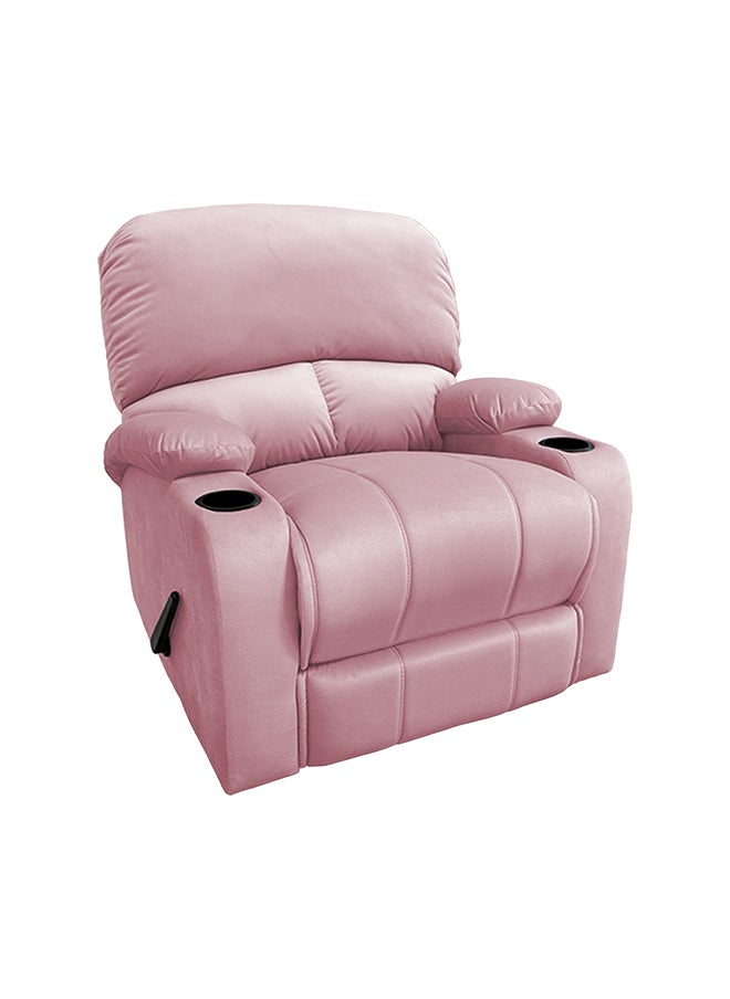 REGAL IN HOUSE Cinematic Velvet Upholstered Classic Recliner Chair With Bed Mode - Light Pink - 90x95x80cm  - Image 1
