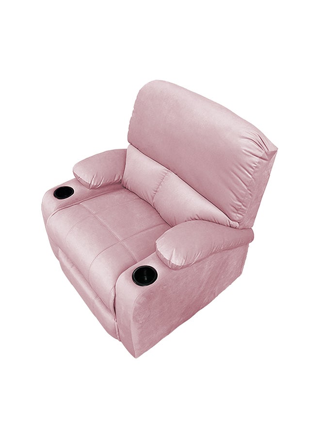 REGAL IN HOUSE Cinematic Velvet Upholstered Classic Recliner Chair With Bed Mode - Light Pink - 90x95x80cm  - Image 3
