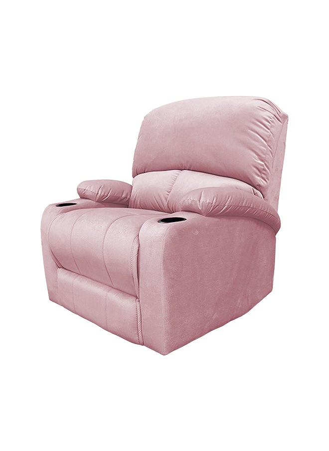 REGAL IN HOUSE Cinematic Velvet Upholstered Classic Recliner Chair With Bed Mode - Light Pink - 90x95x80cm  - Image 5