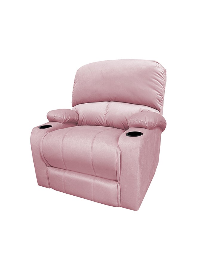 REGAL IN HOUSE Cinematic Velvet Upholstered Classic Recliner Chair With Bed Mode - Light Pink - 90x95x80cm  - Image 2