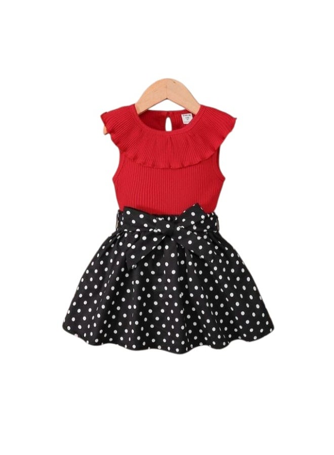 Girls' soft material outfit, fits ages 2 to 5 years