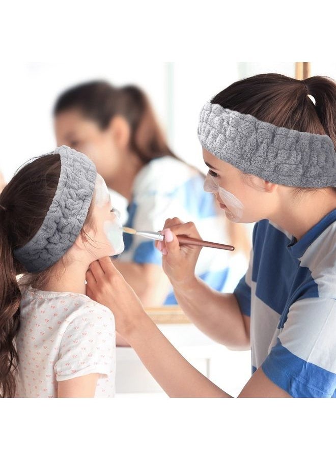Chuangdi 3 Pieces Spa Facial Headband for Makeup and Washing Face Terry Cloth Hairband Yoga Sports Shower Facial Elastic Head Band Wrap for Girls and Women (Gray)  - Image 2