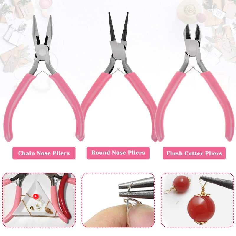 cridoz Jewelry Making Supplies, Jewelry Making Tools Kit with Jewelry Pliers, Beading Wire, Jewelry Beads and Charms Findings for Jewelry Necklace Earring Bracelet Making Repair - Image 4