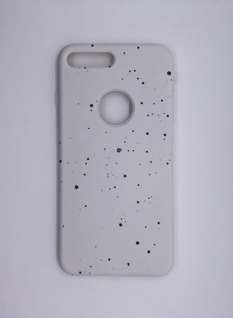 LEEKA iPhone 7 Plus New Dotted Design Glow Feel PKK Silicone Case for iPhone i7 Plus White