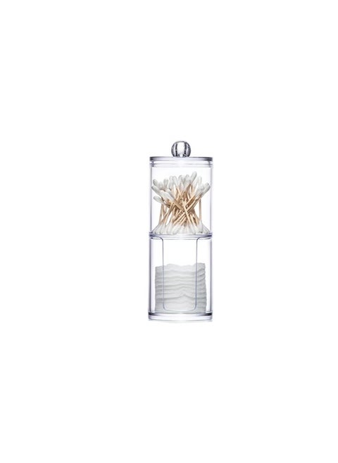 Two-Layer Cotton Pads Container Storage Box Clear