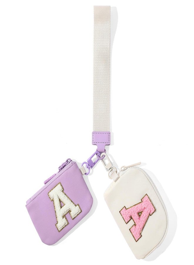 SENDEFN Mini Zip Around Dual Coin Pouch Wristlet Wallets for Women Portable Detachable Leather Keychain Pocket Purse - Image 1