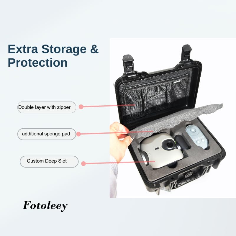 Fotoleey Portable Carrying Case for XbotGo, Durable PP Plastic with EVA Liner, Waterproof & Dustproof, Shockproof Design, Secure Lock & Ventilation System, Includes Mesh Pocket, Ideal for Storage & Travel - Image 3