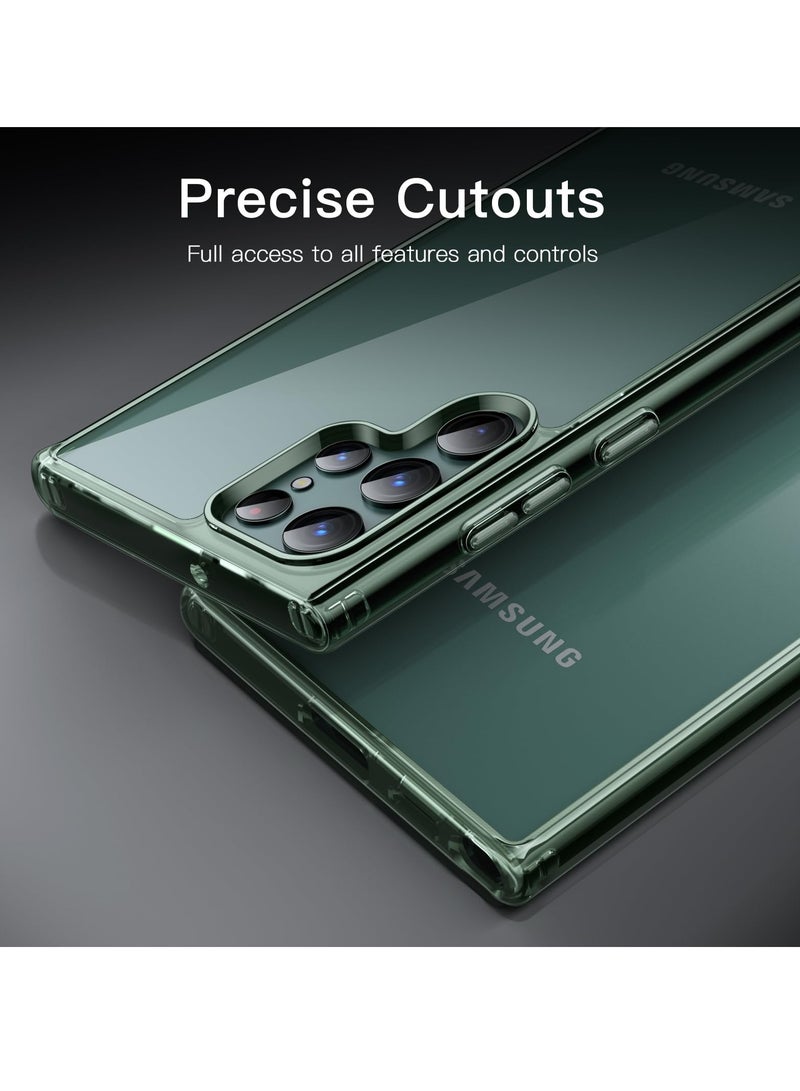 جي تيك حافظة لهاتف سامسونج جالاكسي S22 الترا 5 جرام 6.8 بوصة غير صفراء مقاومة للصدمات غطاء هاتف واقٍ مضاد للخدش صلب من البولي كربونات الخلفي باللون الأخضر - Image 5