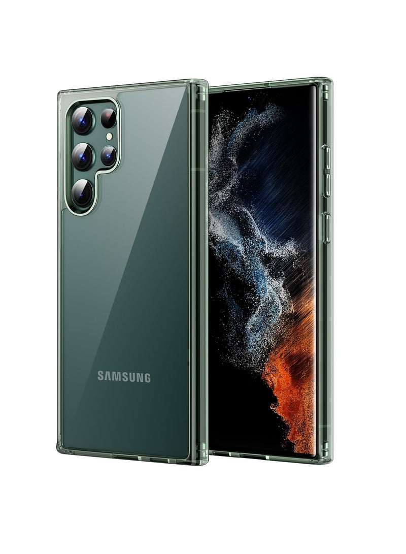 جي تيك حافظة لهاتف سامسونج جالاكسي S22 الترا 5 جرام 6.8 بوصة غير صفراء مقاومة للصدمات غطاء هاتف واقٍ مضاد للخدش صلب من البولي كربونات الخلفي باللون الأخضر - Image 1