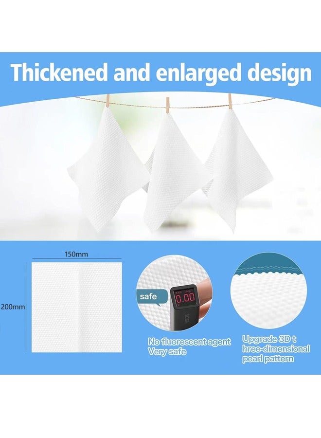 Face Towels,Disposable Face Towelette,Makeup Remover Dry Wipes, Soft & Skin Friendly Face Towelettes Disposable, Biodegradable Facial Clean Towels,Lint-Free Towelettes for Cleansing,Thick Face Towel for Sensitive Skin, Makeup Removing,Facial Cleansing,Nursing,Travel,Ultra Soft,1 Pack - Image 4
