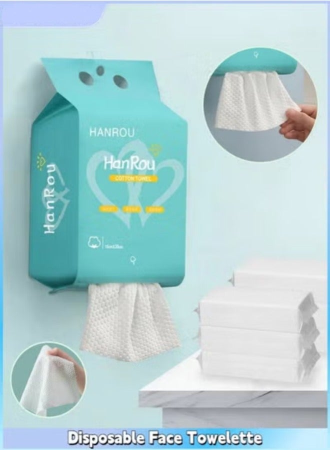 Face Towels,Disposable Face Towelette,Makeup Remover Dry Wipes, Soft & Skin Friendly Face Towelettes Disposable, Biodegradable Facial Clean Towels,Lint-Free Towelettes for Cleansing,Thick Face Towel for Sensitive Skin, Makeup Removing,Facial Cleansing,Nursing,Travel,Ultra Soft,1 Pack - Image 1