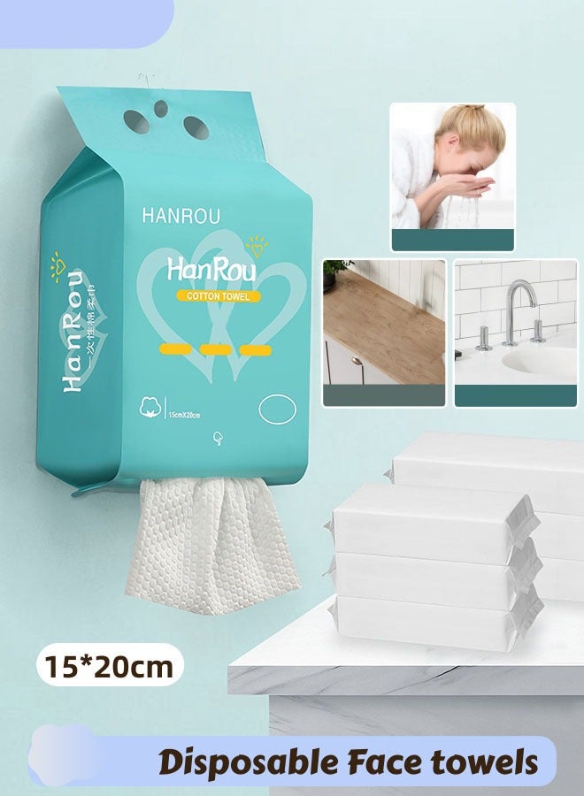 مناشف وجه، مناديل وجه للاستخدام مرة واحدة، مناديل جافة لإزالة المكياج، مناديل وجه ناعمة وصديقة للبشرة، مناشف تنظيف وجه قابلة للتحلل الحيوي، مناشف تنظيف خالية من الوبر، مناشف وجه سميكة للبشرة الحساسة، إزالة المكياج، تنظيف الوجه، الرضاعة الطبيعية، السفر، فائقة النعومة، عبوة واحدة - Image 1