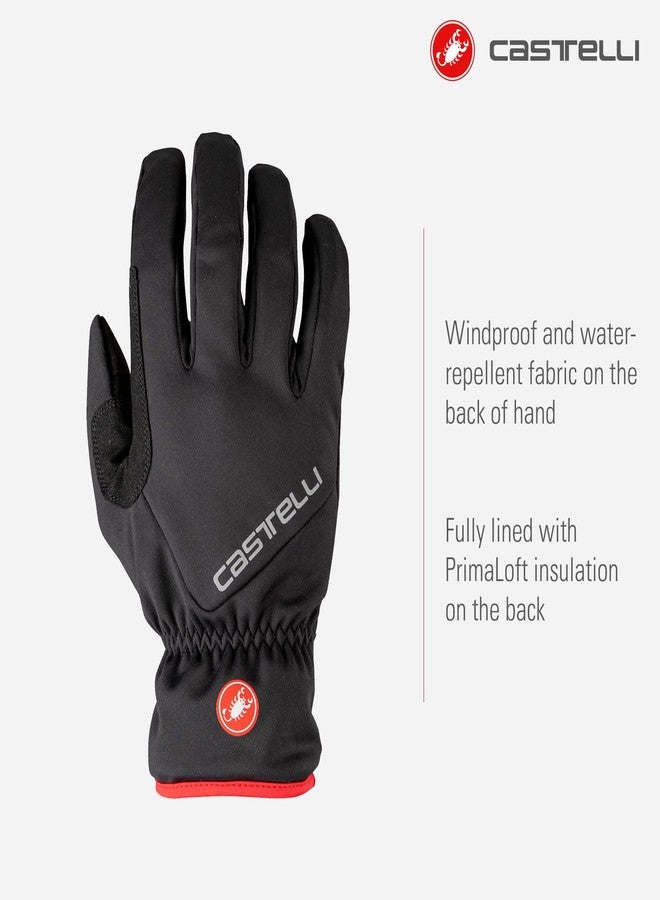 CASTELLI Men’s Entrata Thermal 2 Glove, Windproof, Insulated Cycling Gloves, Touchscreen Compatible for Cold-Weather Rides - Black - Large - Image 2