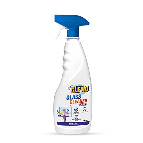 Cleno Glass Cleaner Spray Cleans Tabletops/Mirrors/Glass-Windows/Fridge/Oven/Kitchen Cabinets/Furniture/Car Windows- 450ml (Ready to Use) - Image 1