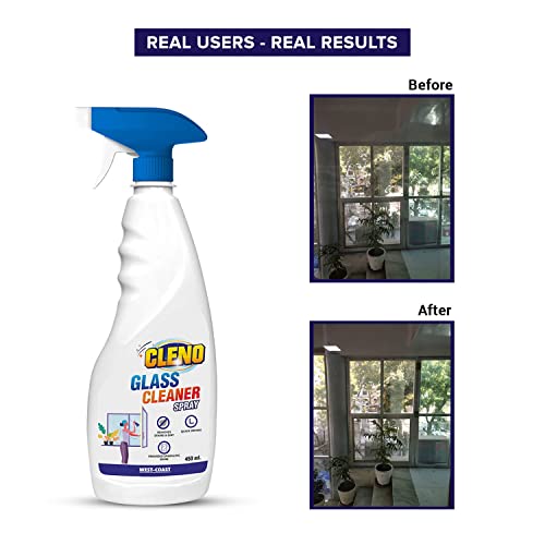 Cleno Glass Cleaner Spray Cleans Tabletops/Mirrors/Glass-Windows/Fridge/Oven/Kitchen Cabinets/Furniture/Car Windows- 450ml (Ready to Use) - Image 5