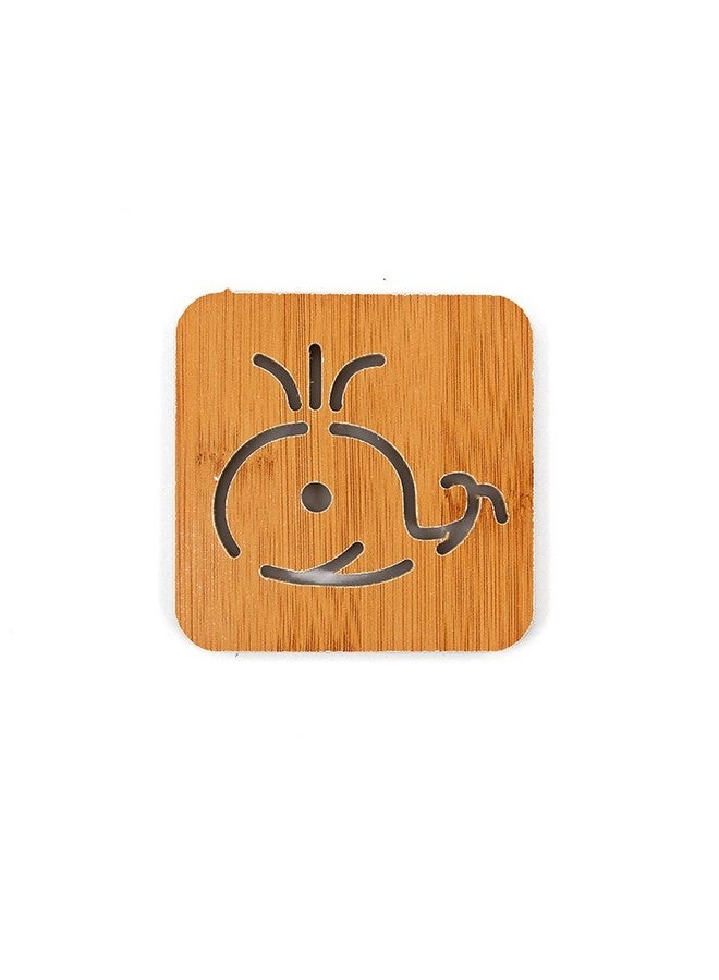 Leeonz Coasters for Drinks-Hot & Cold,Decorative Coasters for Glass, Cups, vases, Candles on Their Dining Table Made of Wood,Random Pattern (Wood, Set of 6) - Image 3