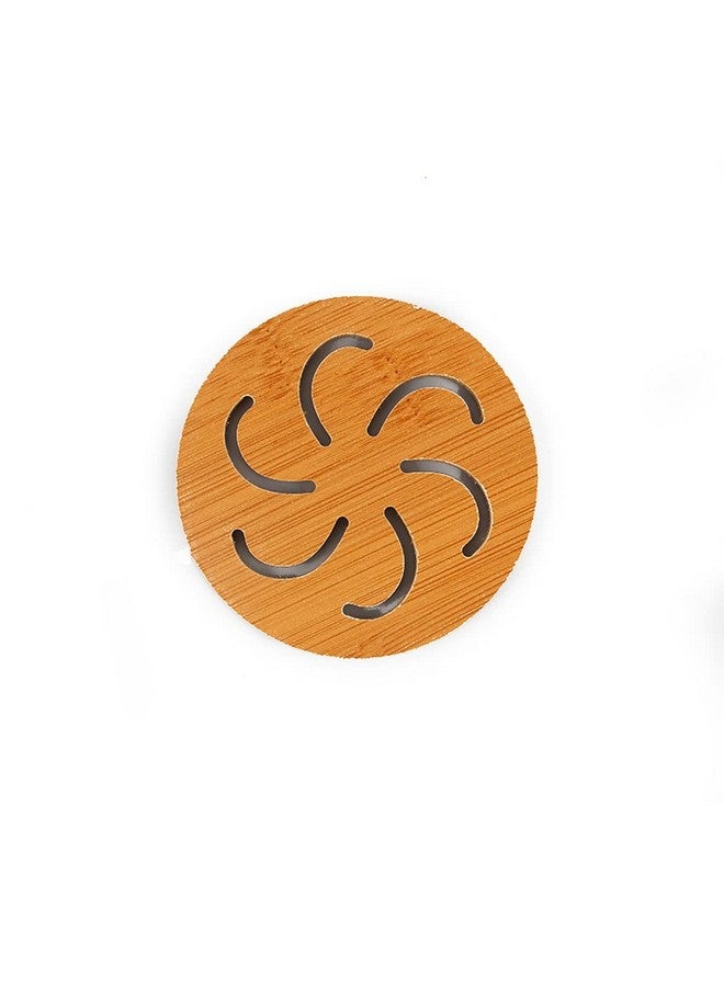 Leeonz Coasters for Drinks-Hot & Cold,Decorative Coasters for Glass, Cups, vases, Candles on Their Dining Table Made of Wood,Random Pattern (Wood, Set of 6) - Image 5