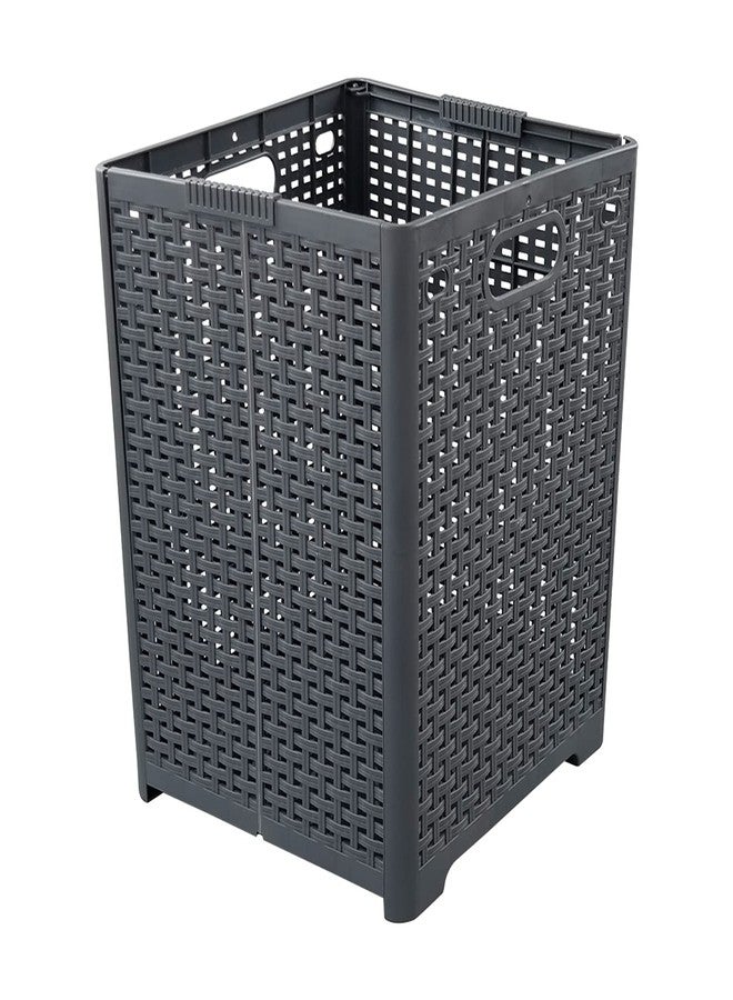 Nicesh 1-Pack Plastic Collapsible Laundry Hamper, Foldable Laundry Storage Baskets, Gray - Image 1