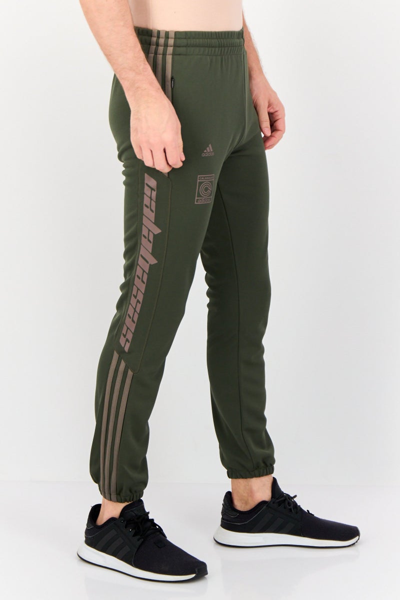 Adidas Men Calabasas Sportswear Fit Running Track Pants, Olive - Image 2