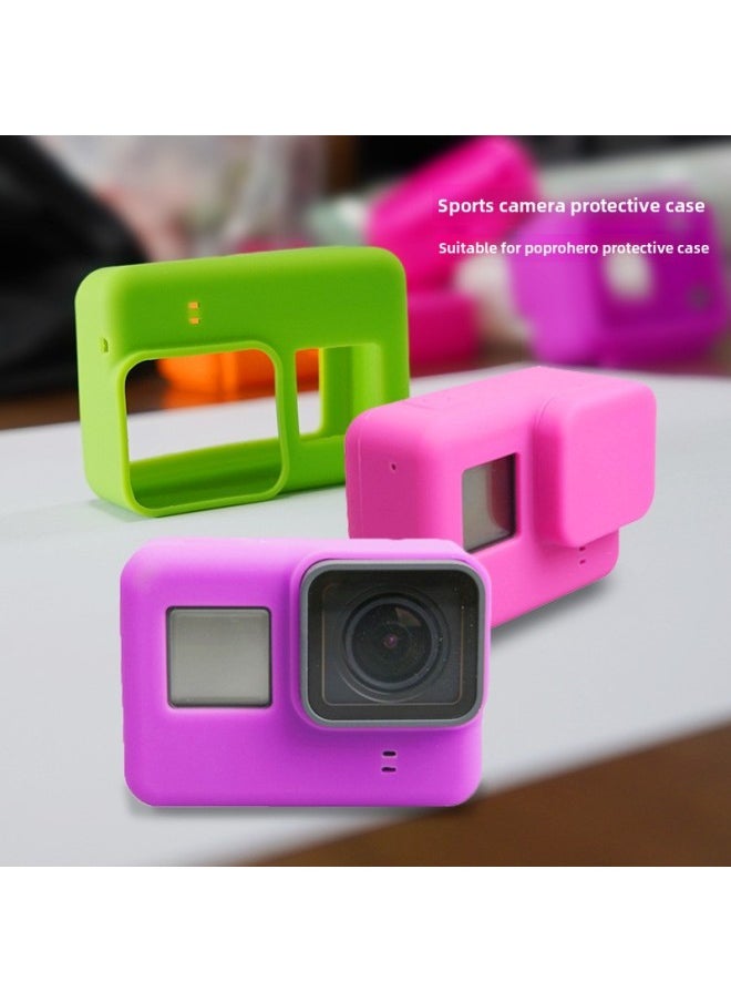 Gopro Hero5/6/7 Blacksh Camera Lens Cover Silicone Cover Frame Protective Case Accessory Set-Color:Sky Blue Border Set + Pearlescent Bag - Image 4