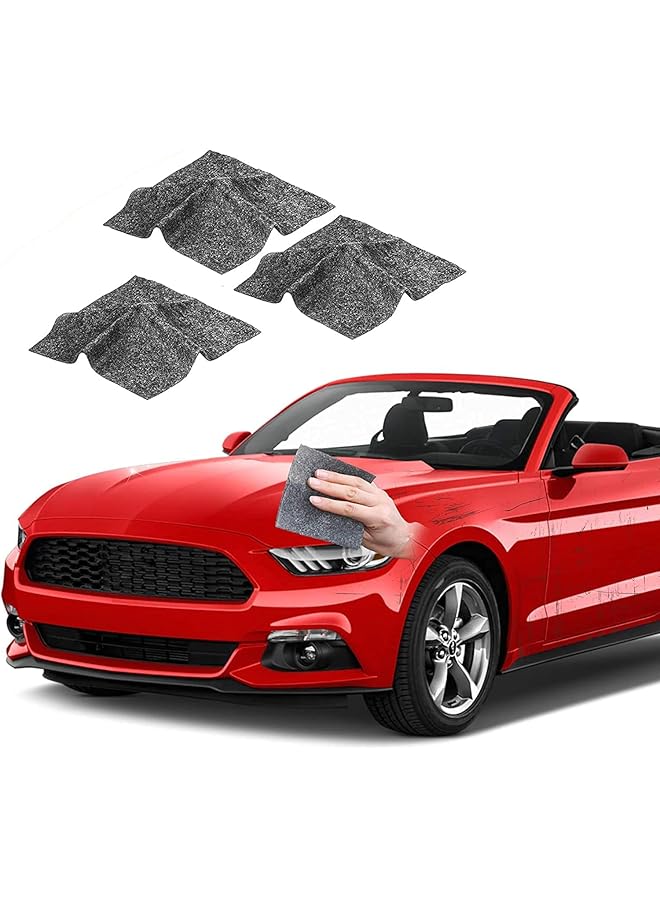 ELECDON Car Scratch Repair Cloth, 3 Pcs Nano Car Scratch Remover, Multipurpose Scratch Repair Cloth Easily Repair Paint Scratches Water Spots, Surface Polishing, Rustproof, Give Away 100 Disposable Gloves - Image 1