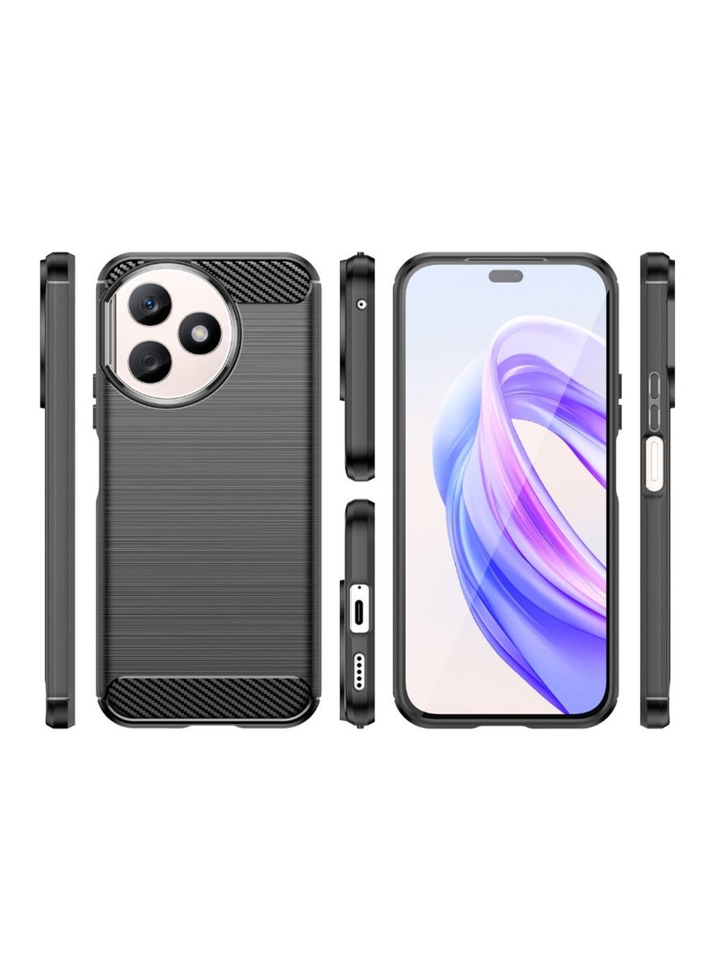 Case For Honor X50i Plus 5G  , - Protection Brushed Carbon Fiber Cover Shockproof - Anti-Scratch Case Slip-Resistant - Black - Image 3