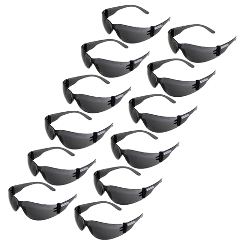 JORESTECH Eyewear Protective Safety Glasses, Polycarbonate Impact Resistant Lens Pack of 12 (Smoke) - Image 1