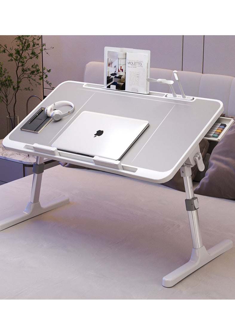 Yara Essentials Laptop Desk for Bed, Adjustable Laptop Bed Tray Table, Portable Lap Desks with Foldable Legs, Drawer, Book Slots and Laptop Stand for Sofa Couch Floor - Image 2