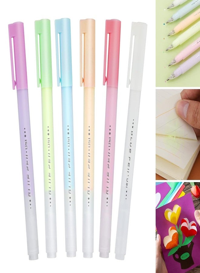 AMGZLE Quick-dry glue pen for scrapbooking, compatible with multi-color adhesive glue pens Glue Pens for Making Papercrafts and DIY Drawings. (6 Colours) - Image 1