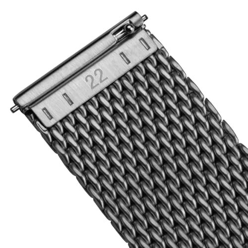 WatchGecko Classic Mesh Watch Strap, Polished or Satin Brushed Finish, 18-22mm. Men's Replacement Stainless Steel Band. Quick Release Spring Bars for Easy Changes (Satin, 19mm) - Image 2